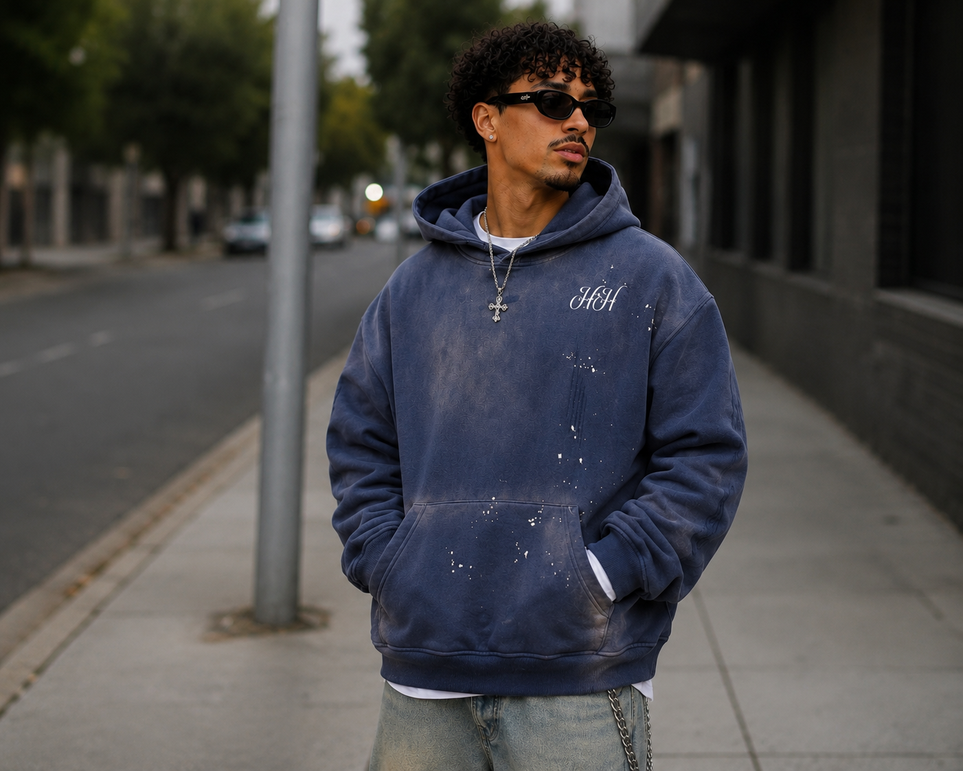 HH Vintage Washed Frayed Hoodie