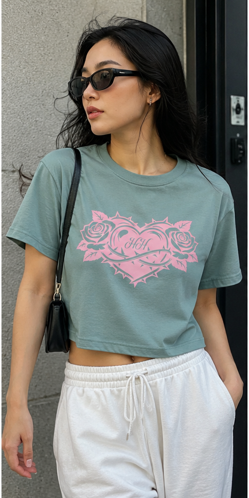 Hvmble Hearts Rose Crop Top
