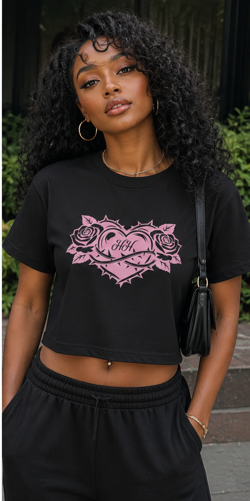 Hvmble Hearts Rose Crop Top