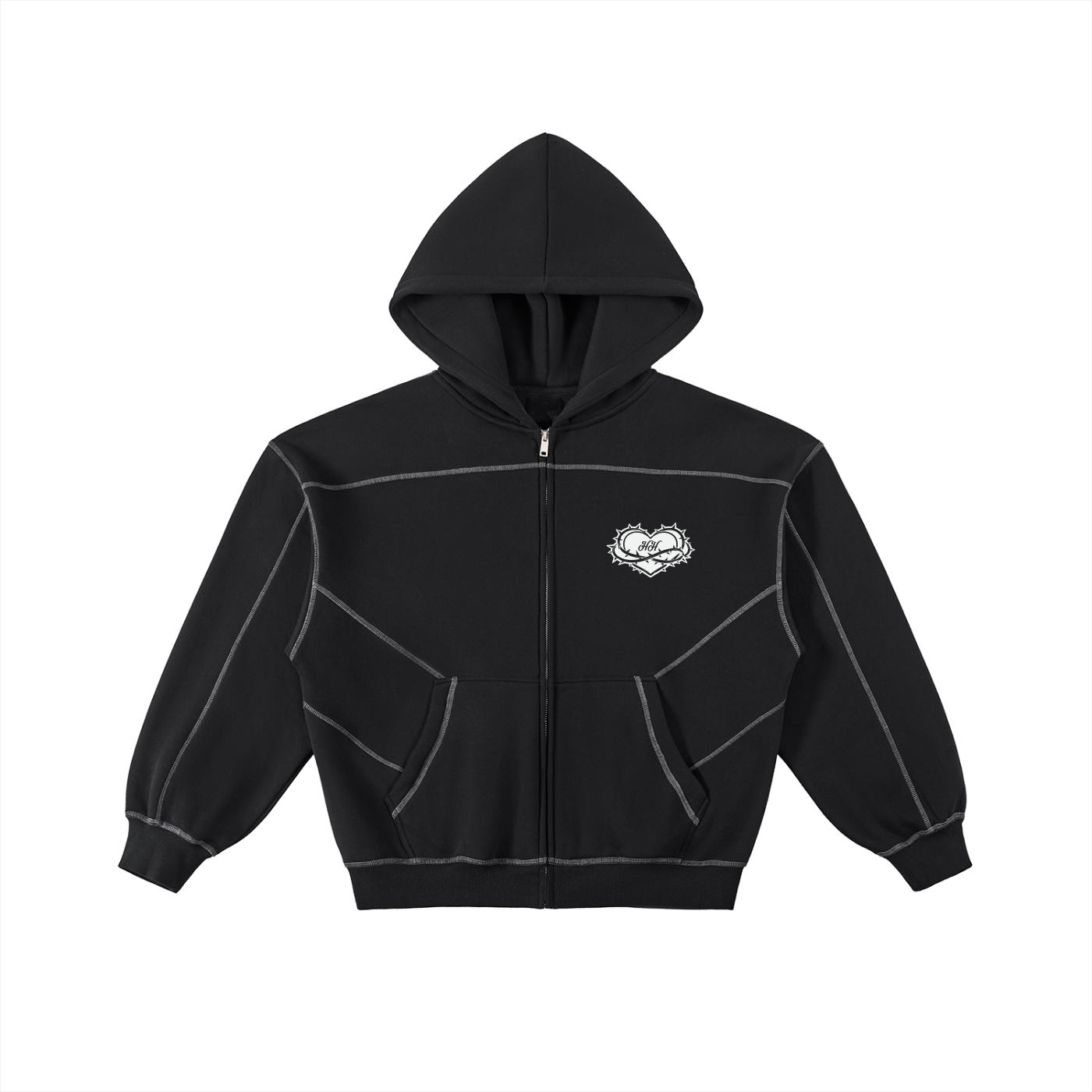 Hvmble Hearts Sacred Motion Contrast Zip Hoodie